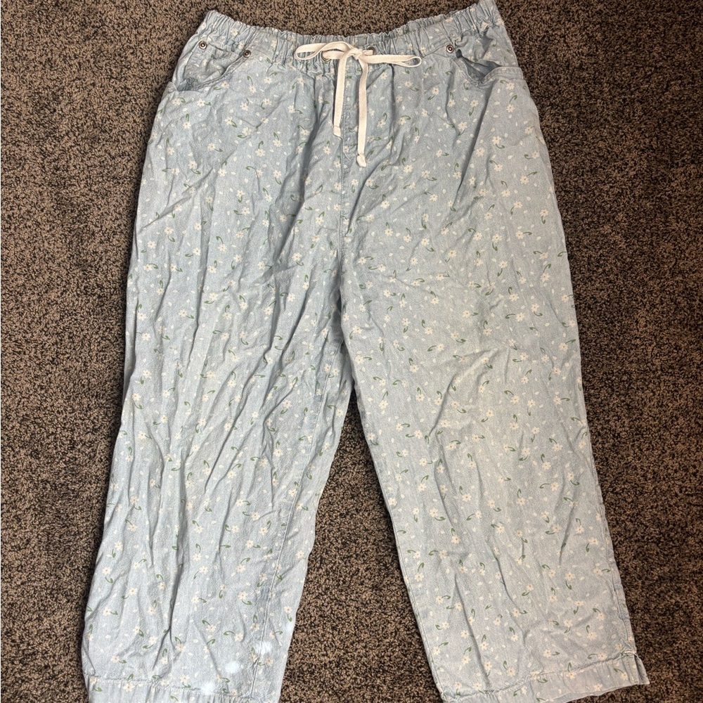 Light Blue Floral Pants